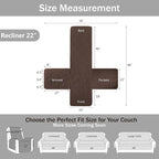 Quilted Recliner Chair Covers, Soft Lazy Boy Chair Covers, Water-Repellent Recliner Covers, Pet Friendly Chair Cover for Dogs Cats, Washable Furniture Sofa Protector (Recliner 22", Brown)