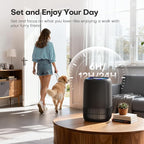 VOOPNU Air Purifiers for Bedroom, High Efficiency Filter, 1076 Ft², Black | for Pet Hair Odors Pollen Smoke, with 3 Speeds Timer Aroma 22dB Quiet 360°Intake, Compact Air Cleaner for Home Dorm Room