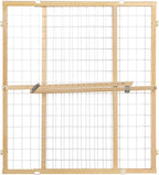 Toddleroo by North States - Extra-Wide Wire Mesh Wooden Baby Gate: Pressure Mounted Baby Gate for Doorways - Adjustable 29.5 to 50 Inches Wide - 31 Inches Tall