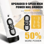 Quiet Dog Nail Grinder, 9-Speed Electric Pet Nail Trimmer with LED | Low noise, Safety sensor guard, 2 LED lights, USB rechargeable, Professional grooming, Sensitive paws, Dogs cats all breeds