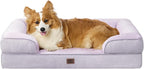 EHEYCIGA Orthopedic Dog Beds Large Sized Dog, Waterproof Washable Pet Bed | Non-Slip Bottom and Egg-Crate Memory Foam Dog Couch Bed with Washable Removable Cover, Lilac