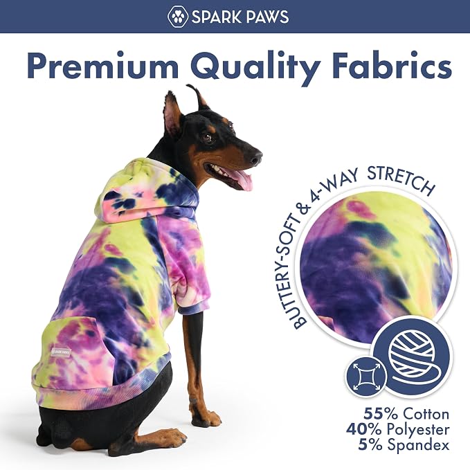 Spark Paws Dog Hoodie – Premium Dog Sweater for Small, Medium, and Large Dogs | Warm Outfits for French Bulldogs, Pitbull, Puppy, Winter Jacket Alternative - Berry Lemonade - M