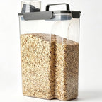 Rice Storage Containers, 20 LB Rice dispenser with Pouring Spout Large Bin for Flour, Pasta, Grain and Baking, Pet Dog Cat Bird Food Container Grey