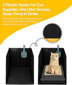 Waterproof Cat Litter Box Enclosure Splash Guard with Removable Mat, Cat Box Enclosure with 2 Hooks for Scoop, Anti-Leakage, Dust Control, Easy to Clean-24.02 x 16.14 x 16.14 inches-Black
