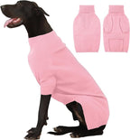 IECOii Extra Large Dog Sweater 4XL,Thermal Warm Dog Sweaters for Giant Breed Dogs,Turtleneck Knitted Knitwear for Pet Winter,Stretchy&Easy On Doggy Sweatshirt for Doberman,Great Dane(Pink,XXXXL)