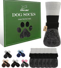 EXPAWLORER Non-Slip Dog Socks for Hardwood Floors to Prevent Licking, Dog Shoes for Hot Pavement Quick Walking, Dog Booties Boots & Paw Protectors with Grippers for Small Medium Large Senior Dogs XS