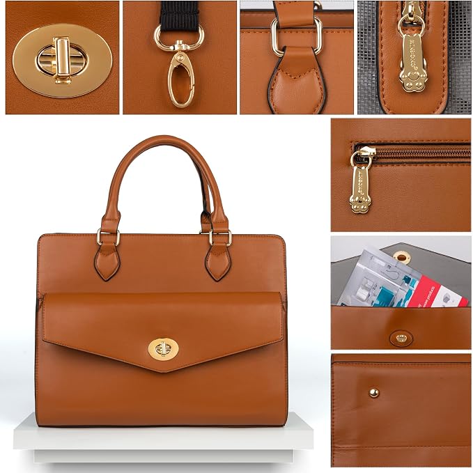 Stylish Pet Carrier Purse Leather Bag for Small Dogs Cats Puppy,Airline Approved Soft-Sided Carriers