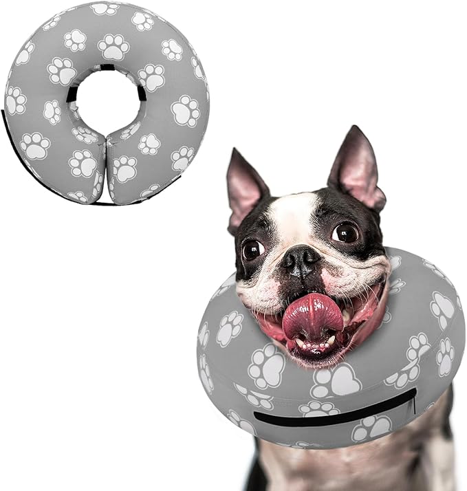 Supet Inflatable Dog Cone Collar Alternative After Surgery, Doggie Neck Donut Collar Recovery ECollar for Post Surgery, Soft Dog Cone for Small Medium Puppies Cats