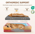 Comfort Expression Orthopedic Dog Bed for Extra Large Dogs with Bolster | Waterproof Dog Couch Bed with Washable Cover & Non-Slip Bottom, Supportive Egg Crate Foam XL Pet Bed, 42x30 Inch