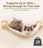 Cat Wall Hammock Set of 4, Floating Fabric Hammock, 2 Ladders, Flat Shelf | Reversible Hammock, Two Four-Step Ladders, Wall Flat Shelf, Space Saving,Wall Mounted Cat Bed Furniture, Indoor Playground