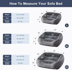 JOEJOY Rectangle Dog Bed for Large Medium Small Dogs - Washable Orthopedic Sofa Bed, Soft Breathable Puppy & Pet Cuddler, Durable Calming Dog Bed with Anti-Slip Bottom, Multiple Sizes, Dark Grey