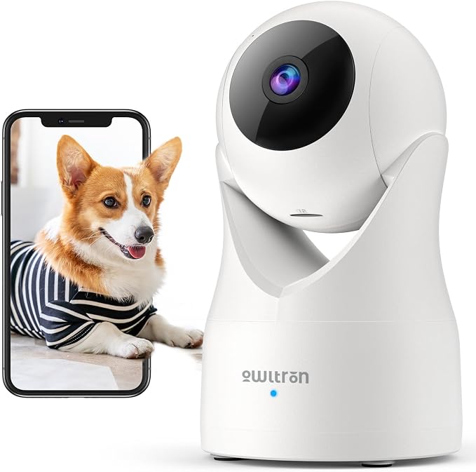 owltron Indoor Security Camera 2K, 360° Cameras for Home Security with Motion Detection, 2.4G WiFi for Baby/Pet/Nanny/Camara with Night Vision, Siren Alarm & 2-Way Audio, Compatible with Alexa