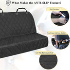 VIVAGLORY Dog Seat Cover Pet Seat Protector, Standard, Black | Backseat Cover for Car Suv & Truck, Back Rear Backseat Bench Protector
