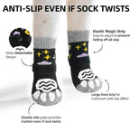PUPTECK Anti Slip Dog Socks 2 Pairs with Double Grippers for Hardwood Floors, Shoes for Hot/Cold Pavement, Boots & Paws Protectors to Prevent Licking, Traction Booties for Senior Smll Large Dogs, XS