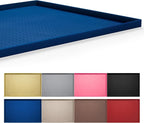 Hubulk Dog Feeding Mat,100% Waterproof Food Grade Silicone Pet Food and Water Bowl Placemat,Dishwasher, High Raised Edge to Prevent Spills,Nonslip Tray to Stop Messes on Floor (19"x12"x0.5", Navy)