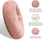 SAVFOX 23 inches Calming Donut Dog Bed - 3X Durable Plush Faux Fur, Machine Washable & Non-Slip, Fits up to 25 lbs, Pink