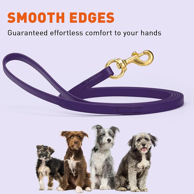 Viper Biothane K9 Working Dog Leash Waterproof Lead for Tracking Training Schutzhund Odor-Proof Long Line with Solid Brass Snap for Puppy Medium and Large Dogs, 33ft Violet Purple