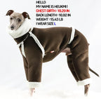 D Doggy Star Italian Greyhound Cold Weather Coat Warm Fleece Corduroy Sweater Turtleneck Onesie Clothes Whippet for Dog (S,Corduroy Brown)