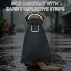 Waterproof Dog Raincoat with Hood, Windproof Rain Jacket for Medium Dogs | Adjustable Dog Rain Coat with Leash Hole, Reflective Poncho for Rainy&Snowy Day, Fits French Bulldog, Beagle, Shiba Inu