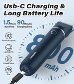 Casfuy Cordless Hair Trimmer, Low Noise Grooming Clipper for Dogs Cats & Small Pets, USB Rechargeable, Double Blades for Trimming Hair Around Paws, Eyes, Ears, Face, Rump