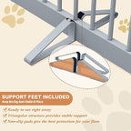 PUPETPO Freestanding Pet Gate for Dogs, Indoor Wooden Dog Gate for House, Foldable Dog Gate for Doorway, Stair, Gates for Dogs Indoor, 80 Inch Wide, 4 Panels 32", Grey