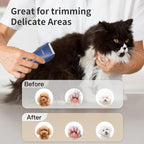 Dog Grooming Kit Clipper for Thick Coat | Low Noise, Cordless Cat Hair Trimmer, Rechargeable Shaver Pet Grooming Tools