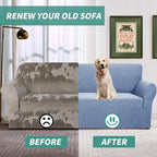 YEMYHOM Couch Cover Latest Jacquard Design High Stretch Extra Large Sofa Covers Pet Dog Cat Proof Oversized Slipcover Non Slip Magic Elastic Furniture Protector (X Large, Light Blue)