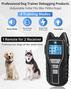Asrcs Shock Collar for Dogs 2 Dogs (15-120lbs) 2000FT Dog Shock Collar with Remote Control Waterproof Dog Training Collar with Remote 4 Safe Modes Rechargeable Lock Flash Light for All Breeds - Black