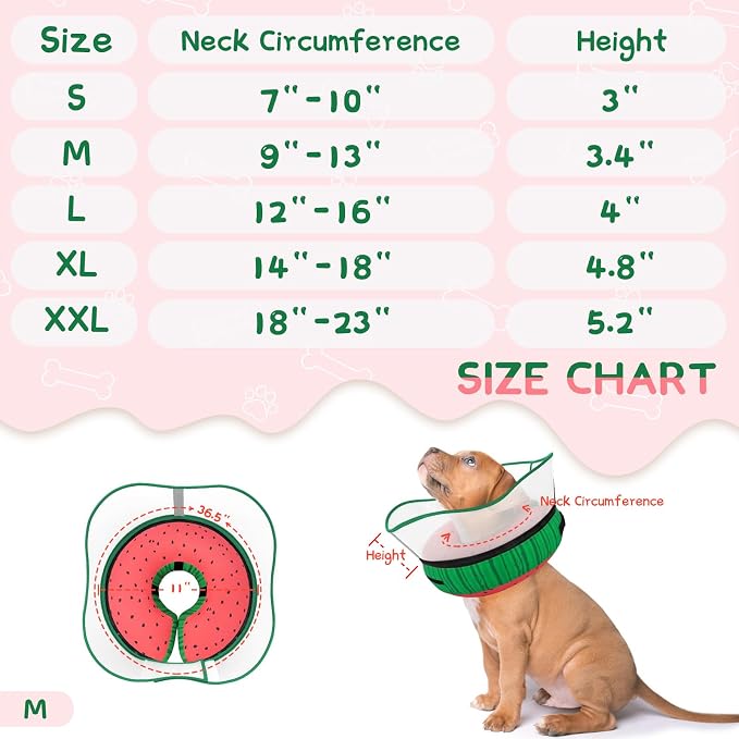 Supet Raised Inflatable Dog Cone Collar to Stop Licking, Soft Dog Cone Alternative After Surgery, Pet Neck Donut Collar for Small Medium Large Dogs