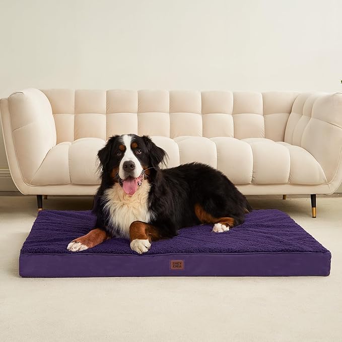 EHEYCIGA Orthopedic Dog Bed Extra Large with Removable Washable Cover,50x36 | Egg Crate Foam Support,Durable Oxford fabric,Non-Slip Bottom,Machine Washable,Soft Waterproof Plush Pet Bed Mat For Crate