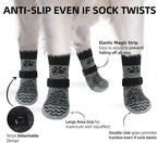 PUPTECK Anti Slip Dog Socks with Double Grippers for Hardwood Floors, Shoes for Hot/Cold Pavement, Boots & Paws Protectors to Prevent Licking, Traction Booties for Senior Small Large Dogs
