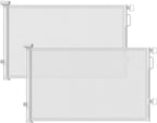 Retractable Baby Gates 2 Pack, 55" Wide Mesh Dog Gate Indoor | 34" Tall Gate for Stairs Doorways Hallways Deck, Child Pet Safety Gate for Indoor Outdoor Home Use, White