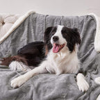 Waterproof Blanket for Bed, Dog Blankets for Large Dogs, Waterproof Cat Blanket Washable, Soft Sherpa Fleece Puppy Blanket, Reversible Throw Protector for Couch Car, 50"X60", Grey