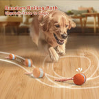 Interactive Dog Toys, Random Path Electric Automatic Moving and Rolling Dogs Toy with Rope for Small Medium Large Dogs, Motion-Activated Dog Stimulation Toy for Boredom Relief (Orange)