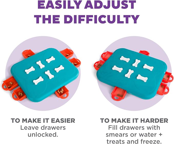 Outward Hound by Nina Ottosson Dog Casino Treat Puzzle Enrichment Toy, Level 3 Advanced, Turquoise