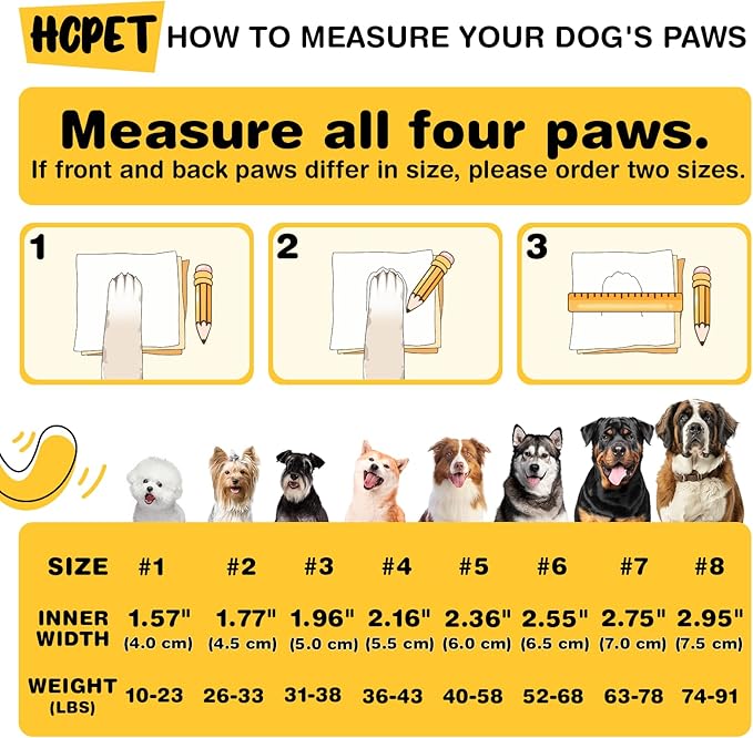 Hcpet Dog Boots, Dog Shoes for Large Dogs, Medium Dog Boots & Paw Protectors, Anti-Slip Dog Booties for Hot Pavement Winter Snow Hiking with Reflective Straps Pink Size 4