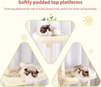 Hey-brother Cat Tree Tower with Stable Extended Base, 3 Platforms, MPJ038M | 70.9 Inches Multi-Level Sisal Scratching Posts, Wide Bed, 2 Cozy Condos, 2 Hammocks, Toy Balls for Indoor Cats, Beige
