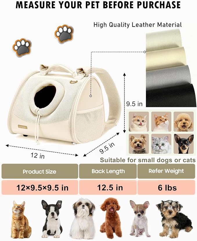 Small Dog Cat Chest Carrier Backpack,Adjustable Ventilated Front Facing Backpack Carrier for Small Dogs Cats Puppy,Airline Approved Lightweight Doggy Backpack for Travel Hiking Outdoor
