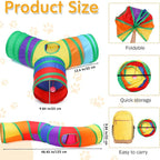Poen 22pcs Cat Kitten Toys Set with 2 Collapsible Cat Tunnel and 20 Interactive Kitty Feather Toy, Fluffy Mouse, Crinkle Balls, for Kitten Puppy(Multicolor)