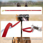 Leather Dog Leash 6 ft x 1/2 inch Heavy Duty Genuine Leather Dog Training Leash Soft and Strong Leather Leash for Small and Medium Dogs Red