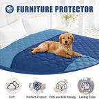 Smiry Waterproof Dog Bed Cover, Reversible Pet Blanket for Sofa Couch | Soft Washable Dog Blanket, Leakproof Couch Cover for Dogs Cats & Furniture Protection, 52x82, Navy/Blue
