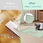 Cat Litter Mat, Silicone Large Cat Mat for Litter Box - 40x28 in, Waterproof & Non-Slip, Durable & Easy Clean, Green