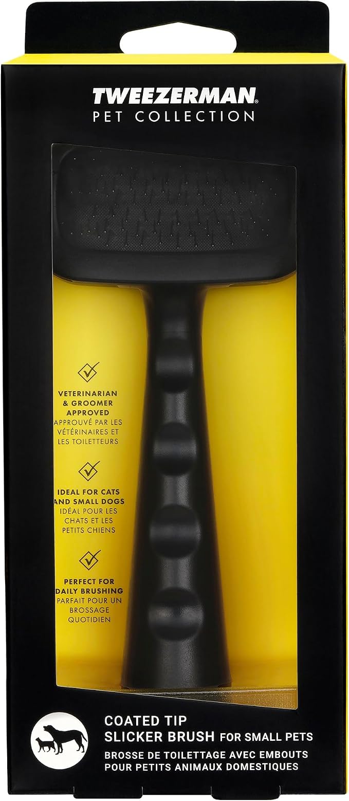 Tweezerman Slicker Brush for Pets-Grooming Brush with Coated Bristles