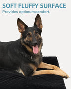KSIIA Orthopedic Dog Bed for Extra Large Dogs with Waterproof, Black, 47x29 | Deluxe Soft Plush Dog Crate Bed, Washable Pet Mat with Removable Cover & Egg Crate Foam for Extra Large Dogs Sleeping