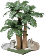 40'' Tall Cat Scratching Post Cat Tree, 3 Curved Design Palm Tree Cat Scratching Post with 8 Interactive Balls, Natural Sisal Rope Cat Scratchers for Indoor Cats, Multi-Combinable (Style D)