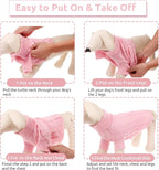 Queenmore Small Dog Pullover Sweater, Cold Weather Cable Knitwear, Classic Turtleneck Thick Warm Clothes for Chihuahua, Bulldog, Dachshund, Pug, Yorkie (Pink, Small)