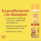 Burts Bees for Pets Hypoallergenic Cat Shampoo, Unscented, 10 Fl Oz, 6-Pk | Gentle shea butter and honey formula for indoor cats with dry or sensitive skin, pH balanced