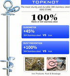 TOPKNOT Dog Tie Out Stake,Heavy Duty Dog Run-304 Stainless Steel Stake,360° Swivel Dog Runner for Yard,Use Any Tie Out Cable or Yard Leash-Up to 200 LBS- Outdoor Camping