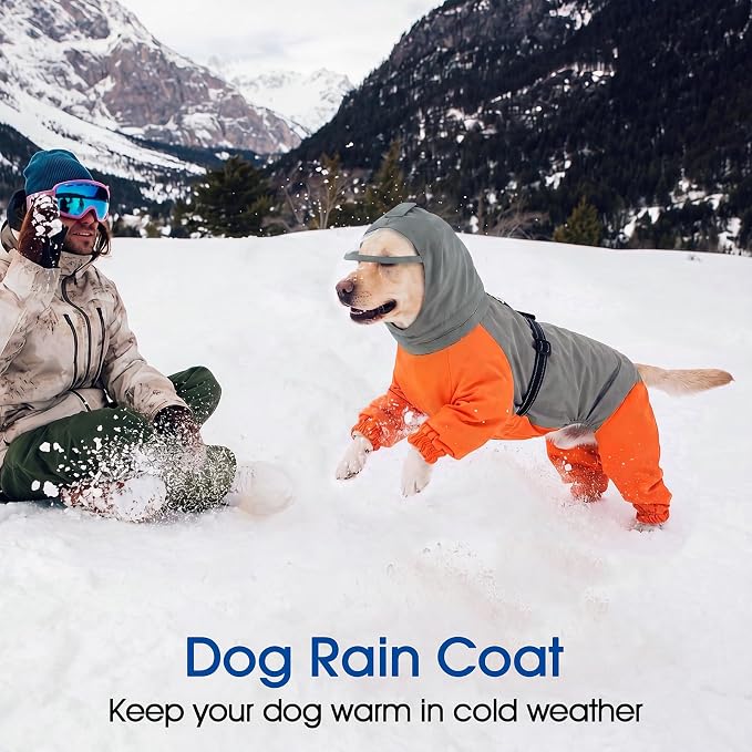 Nanaki Waterproof Dog Raincoat-Reflective Adjustable Rain Jacket Full Body | For Rainy Days,Hiking Camping,Reflective Safety Strips,Full-Body Protection,Easy On/Off,Detachable&adjustable Hood,Breathable