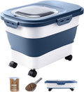 20-23 Lbs Dog Food Storage Container,Collapsible Dog Food Container | Pet Food Storage Containers with Attachable Casters and Scoop,Small Container,Keep Dry Food Fresh,Easy to Move with Wheels